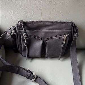 Charcoal Crossbody bag with tassel keychain